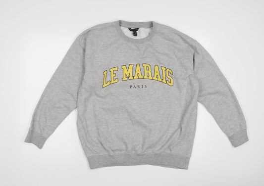 New Look Women's Grey Pullover Sweatshirt M