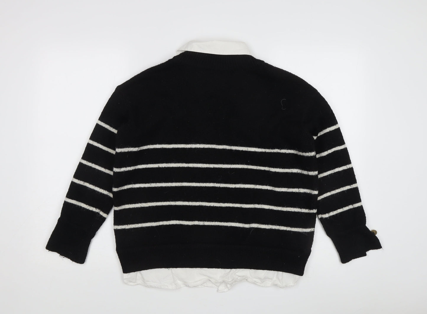 River Island Women's Black Striped XS Pullover Jumper