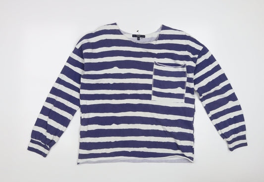 Next Women's Blue Striped Sweatshirt Size 14