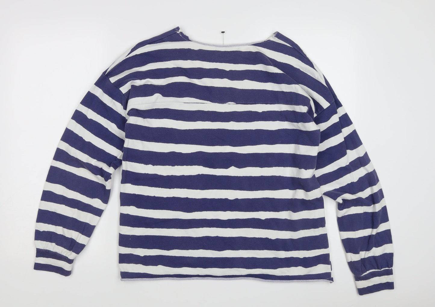 Next Women's Blue Striped Sweatshirt Size 14