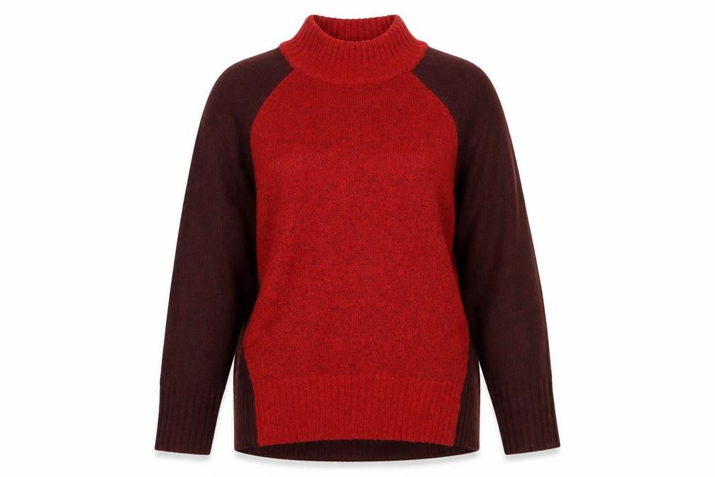 M&Co Women's Red Pullover Jumper, Size 22, Mock Neck