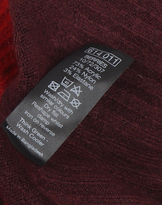 M&Co Women's Red Pullover Jumper, Size 22, Mock Neck