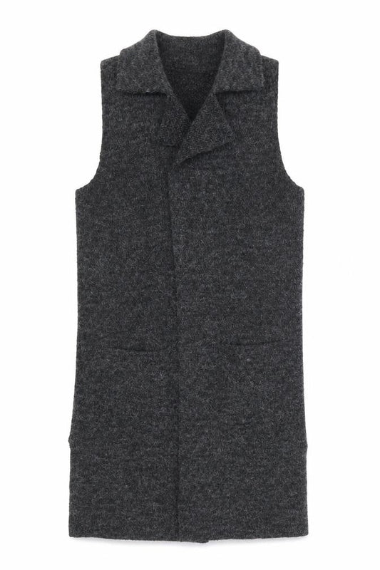 Front view of Select Women's Grey Knit Waistcoat, size 10