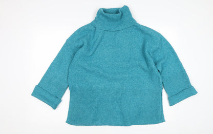 Additional front view of Klass Women's Blue Roll Neck jumper, size S