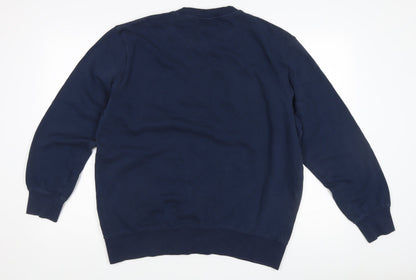 H&M Womens Blue Pullover Logo Sweatshirt, L