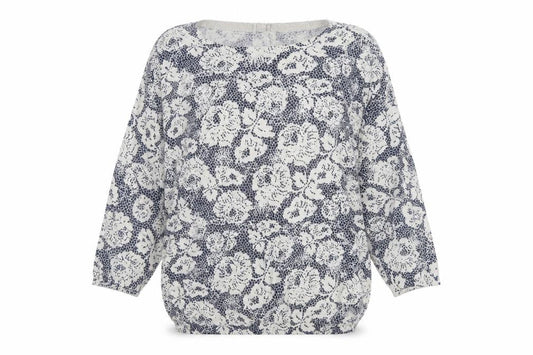 Wallis Women's Blue Floral Pullover Jumper M