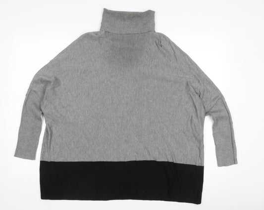Lauren Women's Grey Roll Neck Jumper M