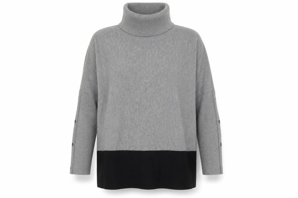 Lauren Women's Grey Roll Neck Jumper M