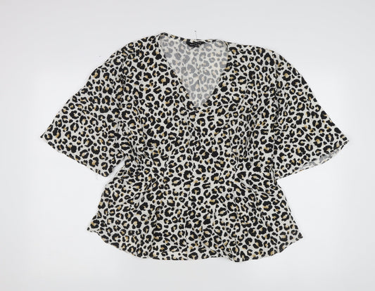 Peacocks Women’s Multicoloured Animal Print Blouse, Size 10