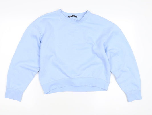 Zara Women's Blue Pullover Sweatshirt Size S