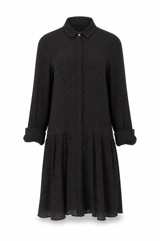 FatFace Women's Black Shirt Dress, Size 6, Polka Dot