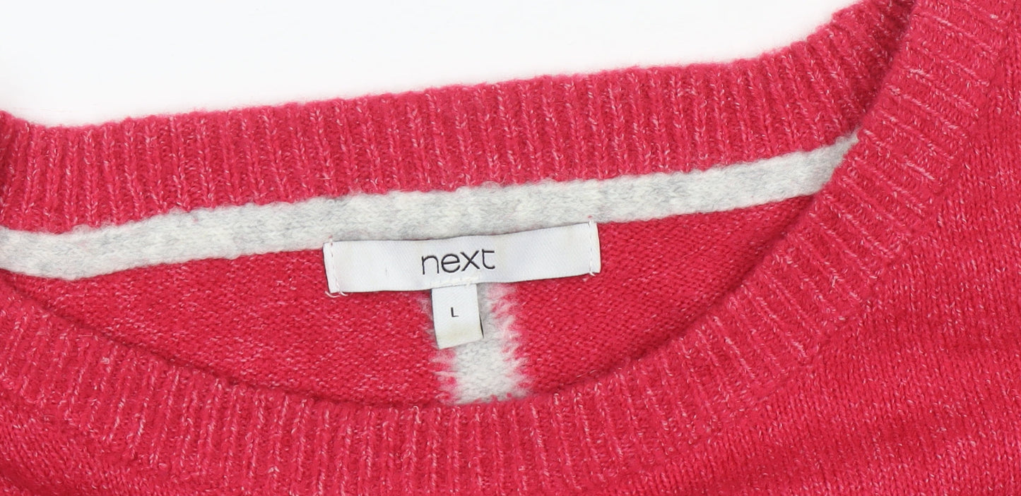 Next Women's Red Star Jumper - Size L - Wool Blend
