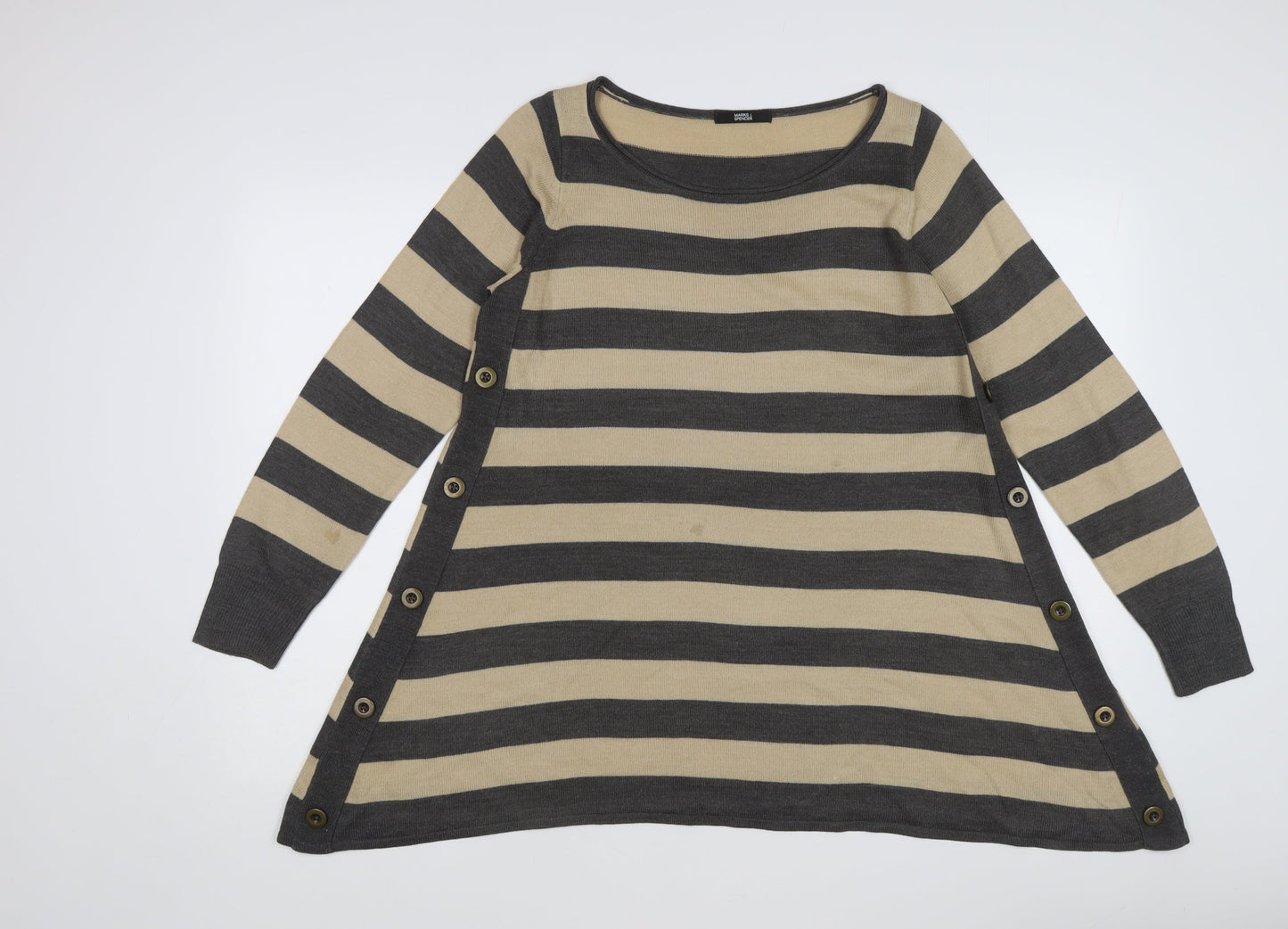 Marks and Spencer Women Beige 10 Tunic Jumper