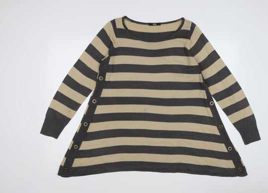 Marks and Spencer Women Beige 10 Tunic Jumper