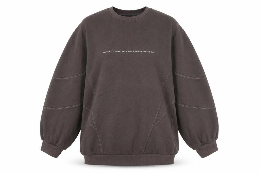PrettyLittleThing Women's Brown Pullover Sweatshirt Size 8