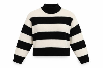 Divided Women's Black Striped Pullover Jumper Size 10