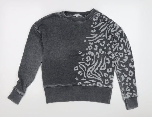 Next Women's Grey Animal Print Pullover Sweatshirt S