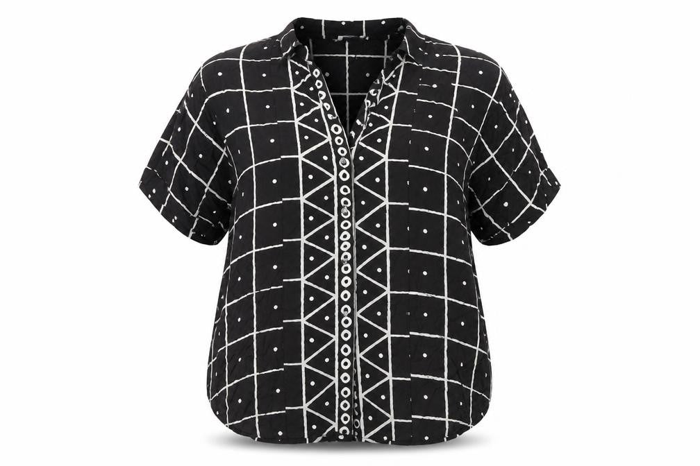 Wallis Women's Black Geometric Blouse Size 12