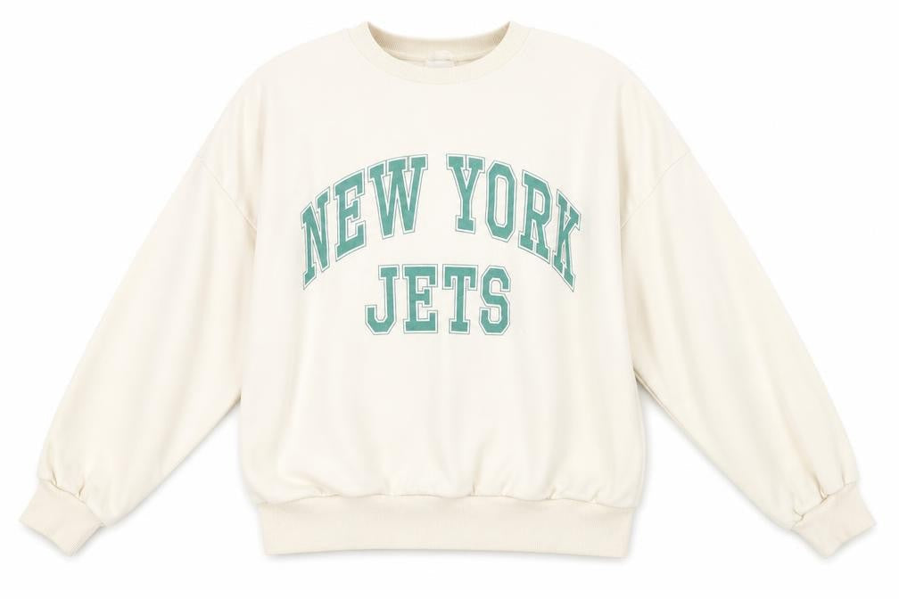 H&M Women's Beige NY Jets Pullover Sweatshirt Size 6