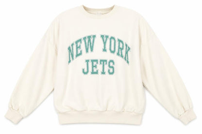 H&M Women's Beige NY Jets Pullover Sweatshirt Size 6
