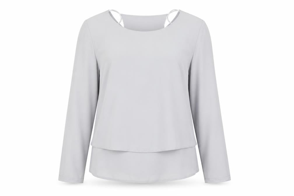 F&F Women's Grey Long Sleeve Blouse Size 10
