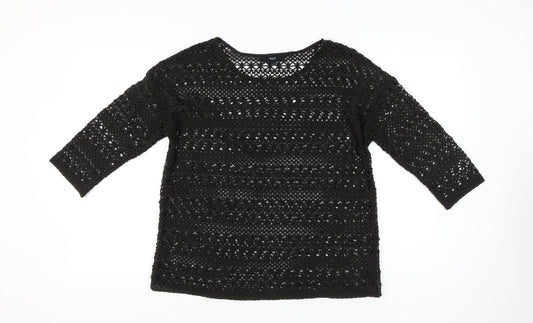 Next Women's Black Crochet Blouse Size 14