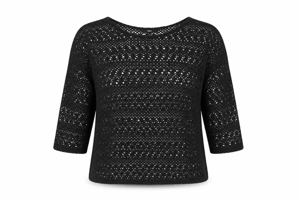 Next Women's Black Crochet Blouse Size 14