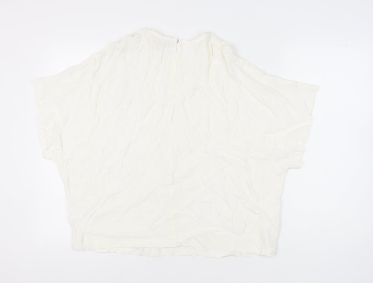 H&M Women's White Viscose Top Size 10