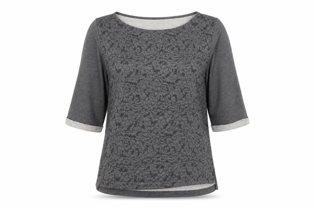 H&M Women's Grey Top - Size 10, 3/4 Sleeve