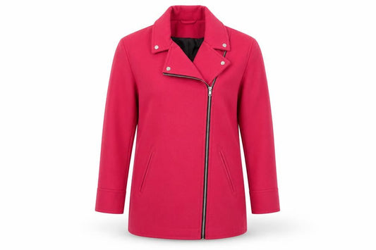 Front view of Atmosphere Women’s Pink Motorcycle Jacket, size UK 8
