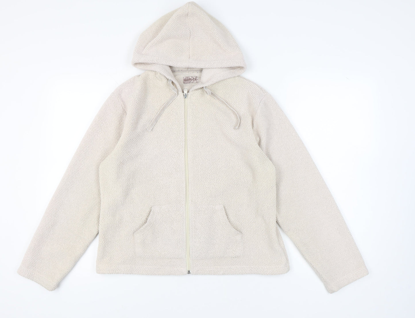 Aimee Women's Beige Full Zip Hoodie L