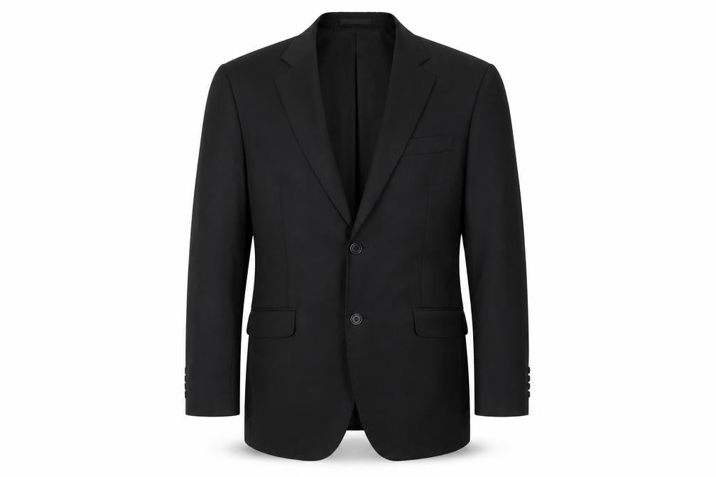 Busen Men's Black Classic Blazer Jacket, Size 46