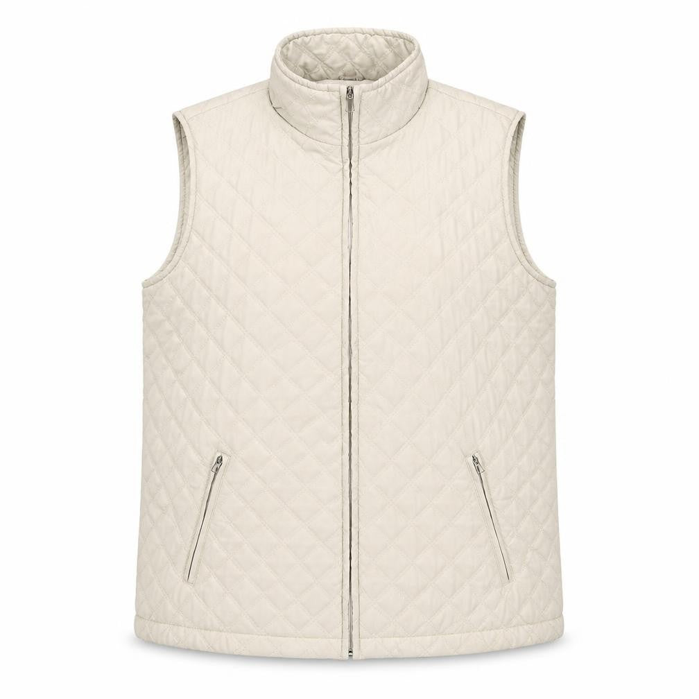 Katrin Women's Beige Quilted Waistcoat Size 12