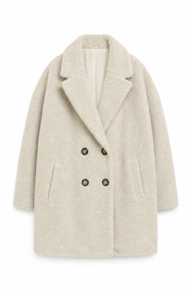 Primark Women's Beige Long Overcoat Size L