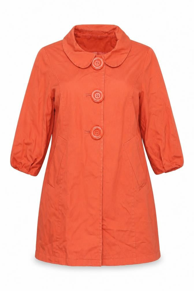 Atmosphere Women's Orange Button Coat Size 10