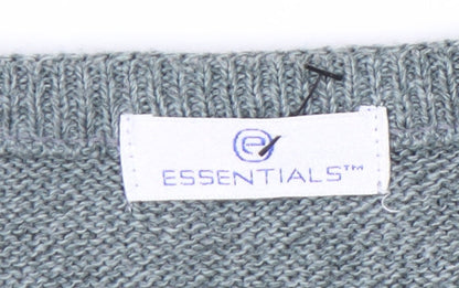 Close-up detail of Essentials Men's Multicoloured V-Neck Pullover, Small