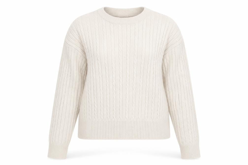 Cotton On Women's Beige Cable-Knit Pullover Jumper M