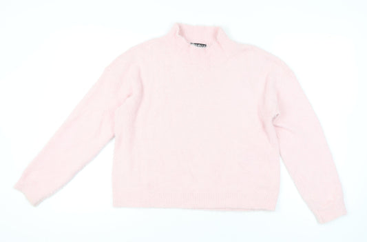 Select Women's Pink Mock Neck Pullover Jumper - L