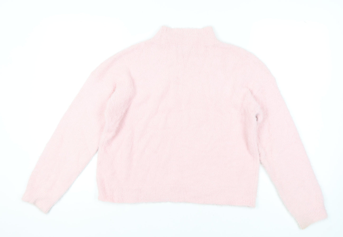Select Women's Pink Mock Neck Pullover Jumper - L