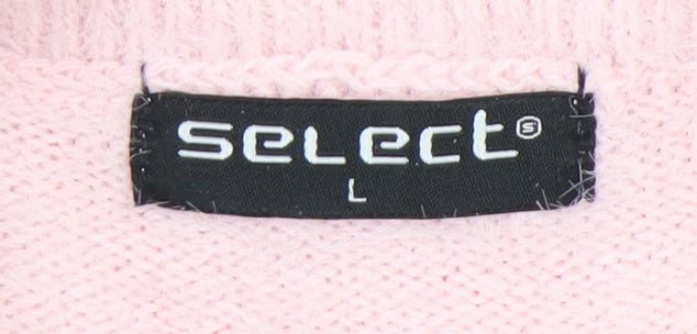 Select Women's Pink Mock Neck Pullover Jumper - L