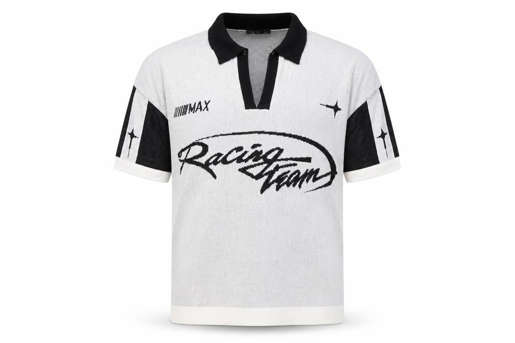 boohooMAN Men's Black L Racing Collared Jumper