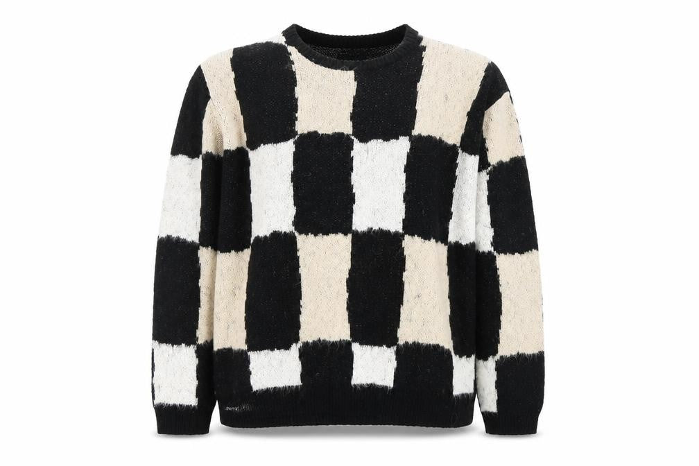 ASOS Black Check Crew Neck Pullover Jumper M