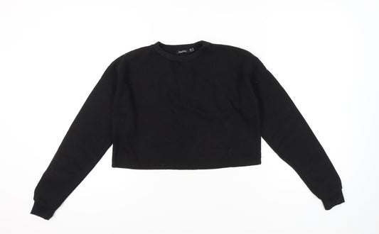 Boohoo Women's Black Pullover Sweatshirt UK Size 6