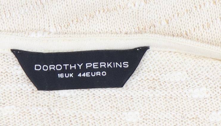 Dorothy Perkins Women's Beige Pullover Jumper Size 16