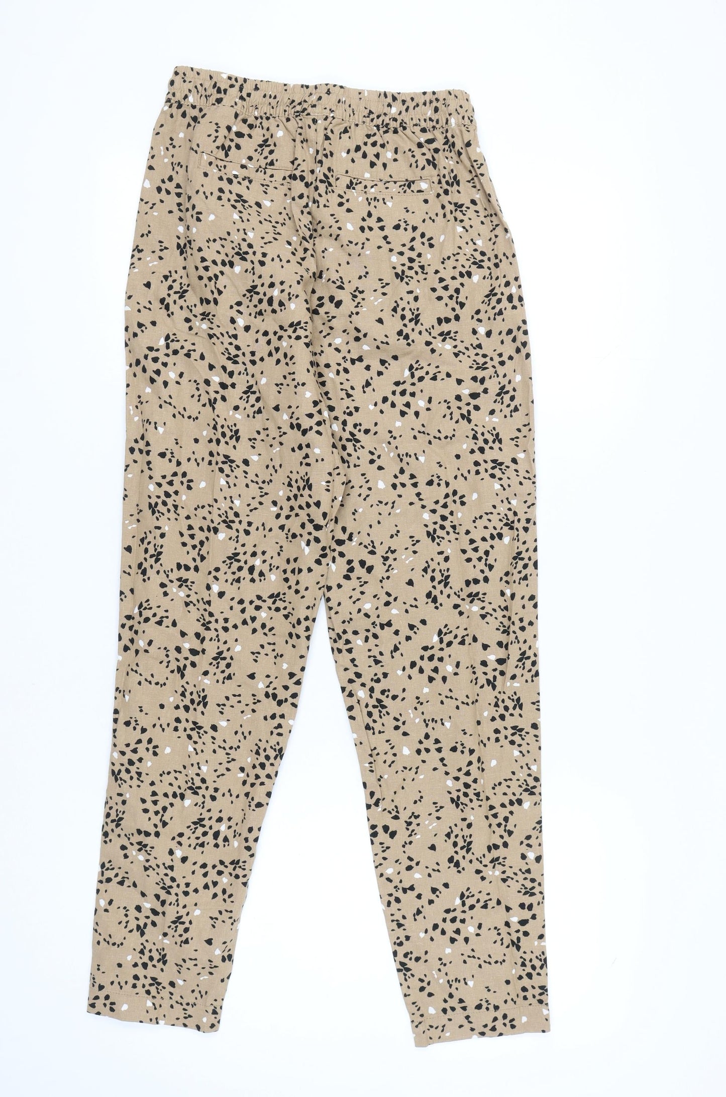 Marks and Spencer Beige Animal Print Trousers, Size 8, Women