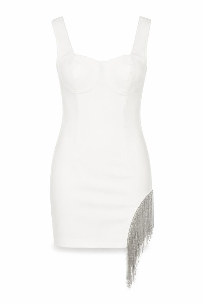 PRETTYLITTLETHING Women's White Bodycon Dress, Size 6