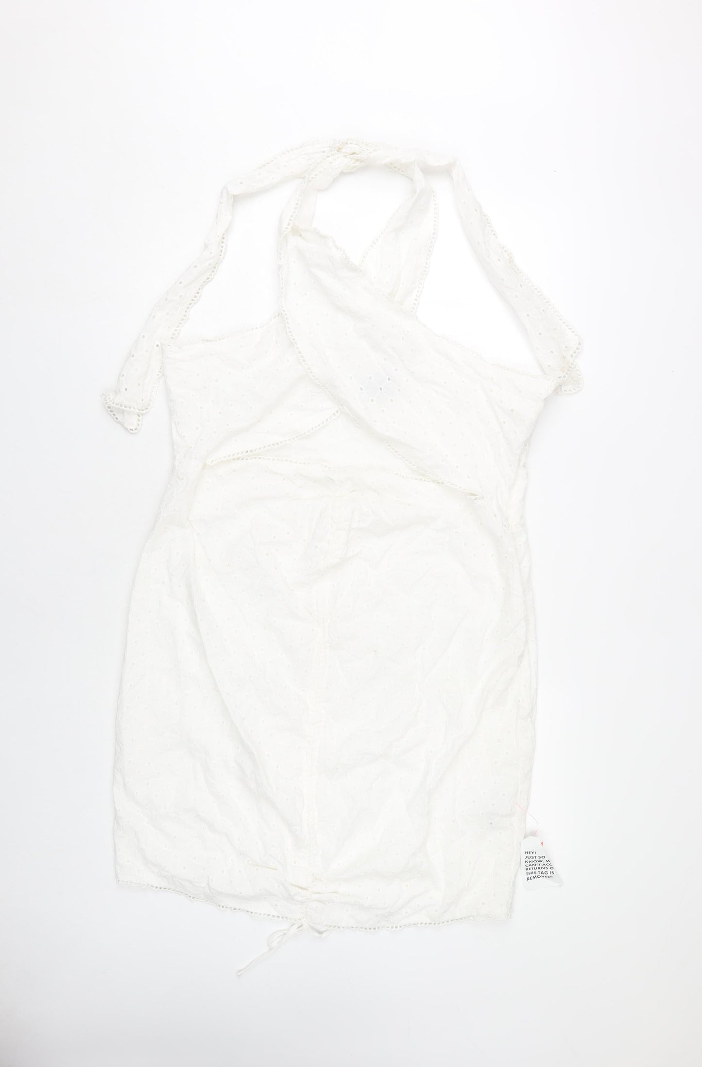 ASOS Design Women's White Halter Dress, Size 18