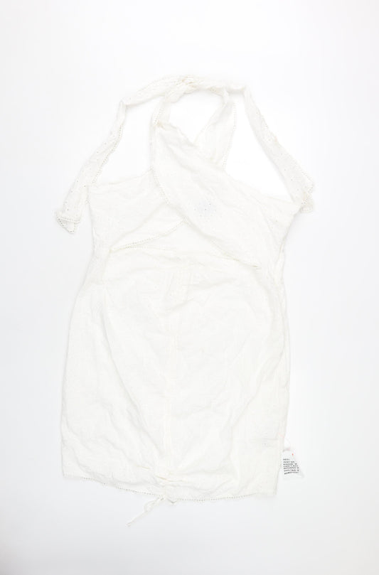 ASOS Design Women's White Halter Dress, Size 18