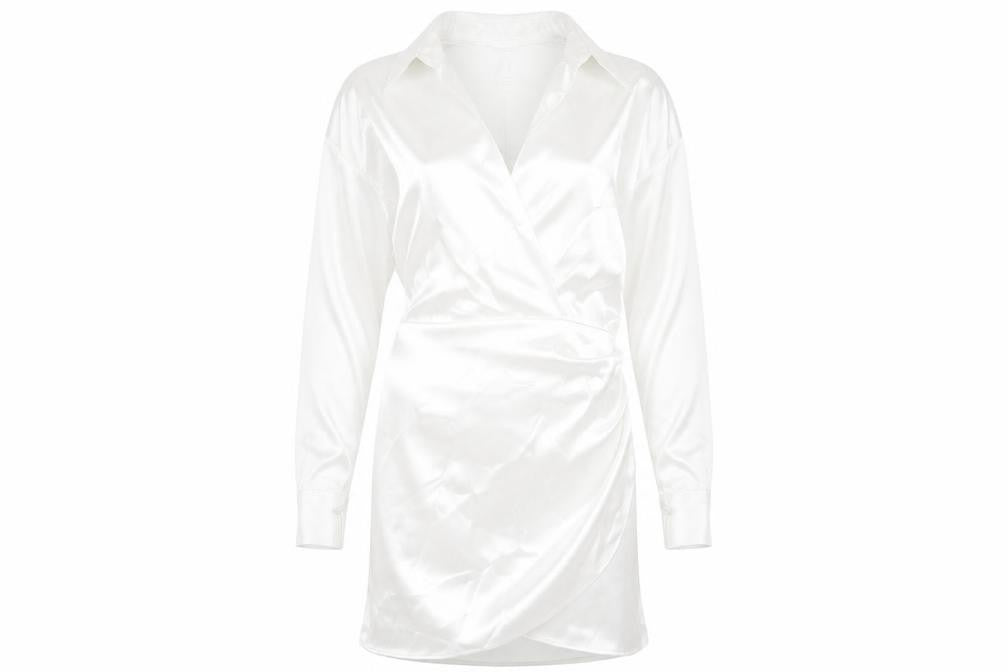 Zara Women's White Collared Dress Size S