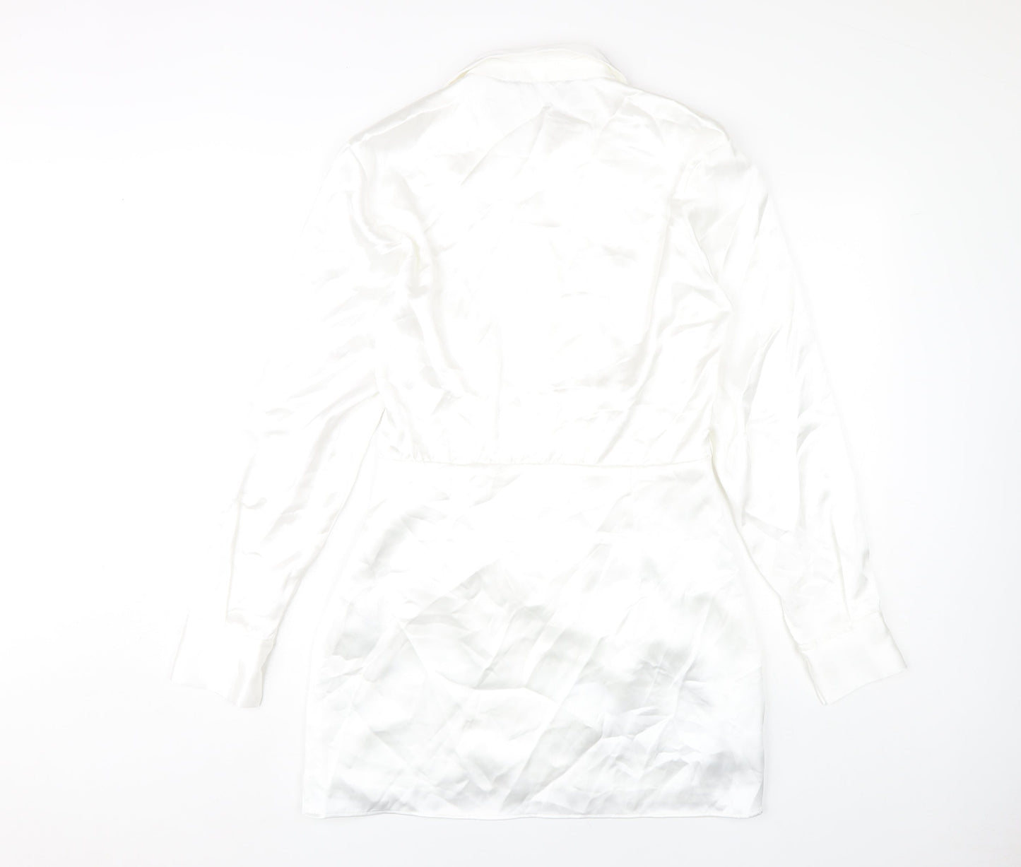 Zara Women's White Collared Dress Size S